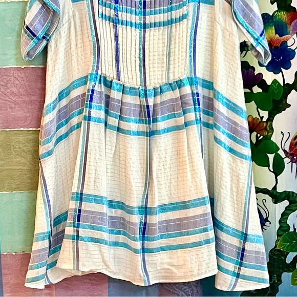 🌺🎉HP🎉🌺 NWT Free People Barcelona Shimmer Plaid Mini Dress - Picture 9 of 16
